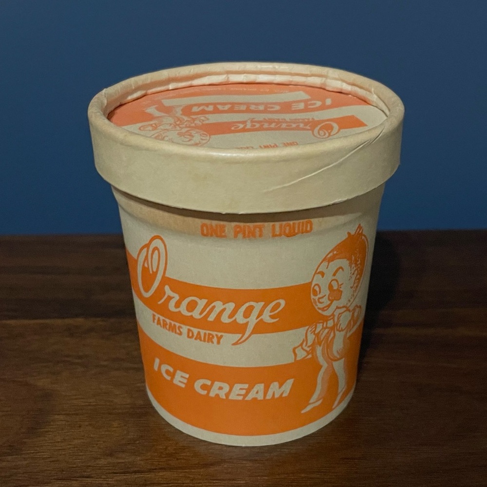 Vintage - Orange Farms Dairy Ice Cream Carton, Orange PA 🍊 - Picture 4 of 8